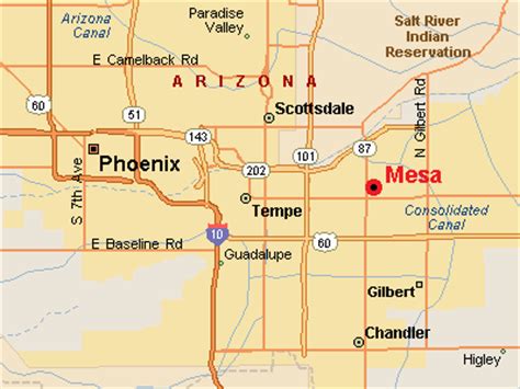 MAP Mesa Arizona On A Map